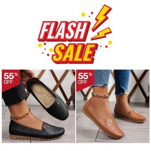 Stylish Orthopedic Leather Shoes - All-Day Comfort for Women