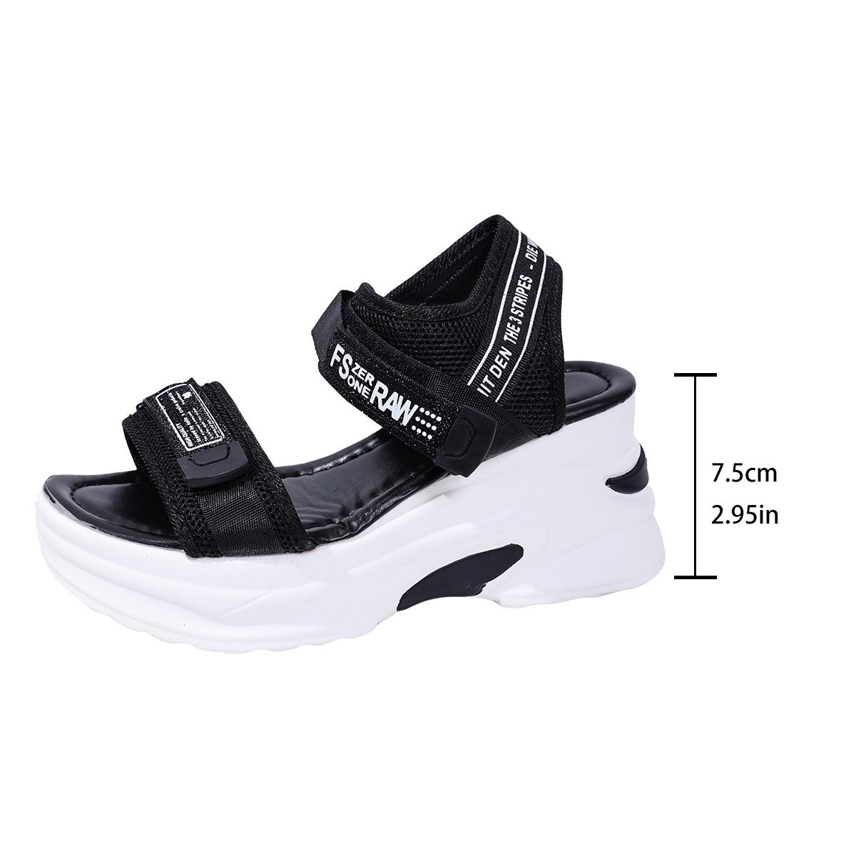 💝Summer Sale⭐❤2026 Summer Women's One Strap Hook & Loop Wedge Platform Sandals Fashion Versatile Beach Casual Shoes