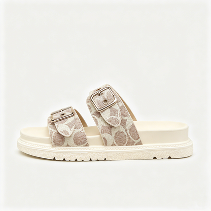 💝Summer Sale⭐❤Women's Summer One-Strap Double Buckle Thick-Soled Lightweight Outdoor Casual Slide Slippers