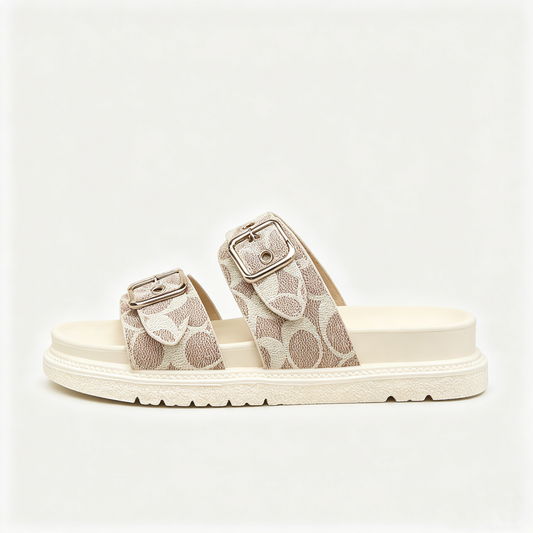 💝Summer Sale⭐❤Women's Summer One-Strap Double Buckle Thick-Soled Lightweight Outdoor Casual Slide Slippers