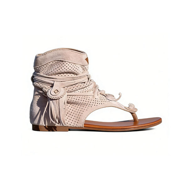 😍Last Day 50% OFF😍-Womens Back Strappy Retro Bohemian Tassel Sandals