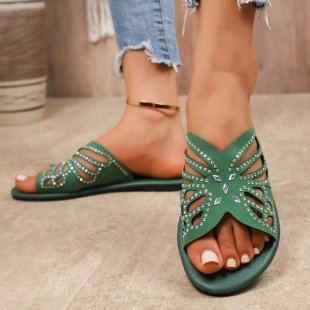 Women's Hollow-Out Rhinestone Slide Sandals, New Summer 2026