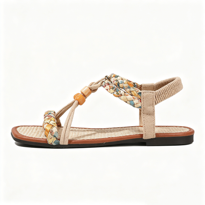 Bohemian Bead Decor Flat Sandals for Women Daily Outdoor & Beach Wear
