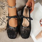 Hidden Wedge Lace Ballet Flats for Women