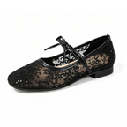 Hidden Wedge Lace Ballet Flats for Women