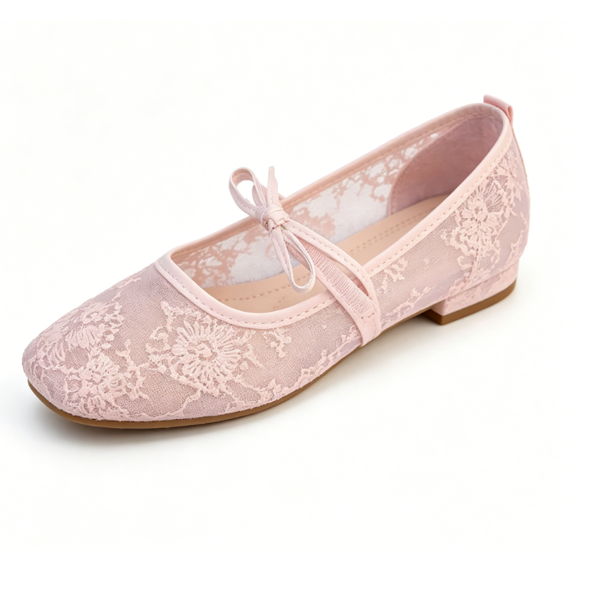 Hidden Wedge Lace Ballet Flats for Women