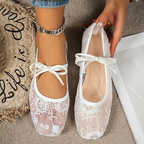 Hidden Wedge Lace Ballet Flats for Women
