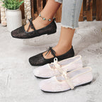 Hidden Wedge Lace Ballet Flats for Women