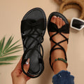 Knot-Front Elastic Ankle Sandals