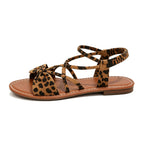 Knot-Front Elastic Ankle Sandals