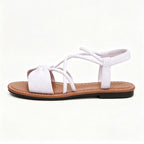 Knot-Front Elastic Ankle Sandals