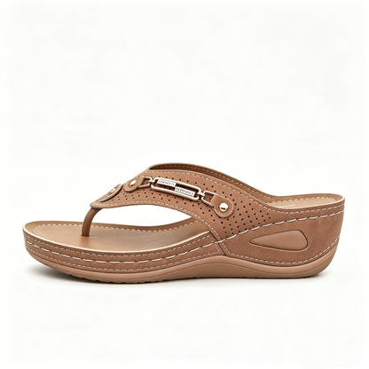 Women's Wedge Heel Flip Flops, Thong Sandals, Casual Beach Slides