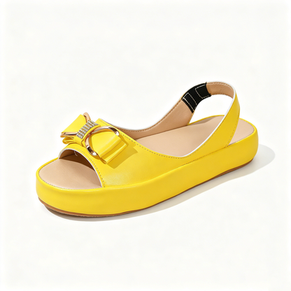 Sweet Rhinestone Bow Platform Sandals for Beach & Casual Summer Outfit