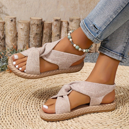 Bohemian Twisted Band Espadrille Sandals for Daily Summer Outfit