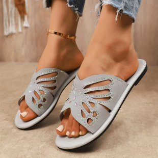 Women's Hollow-Out Rhinestone Slide Sandals, New Summer 2026