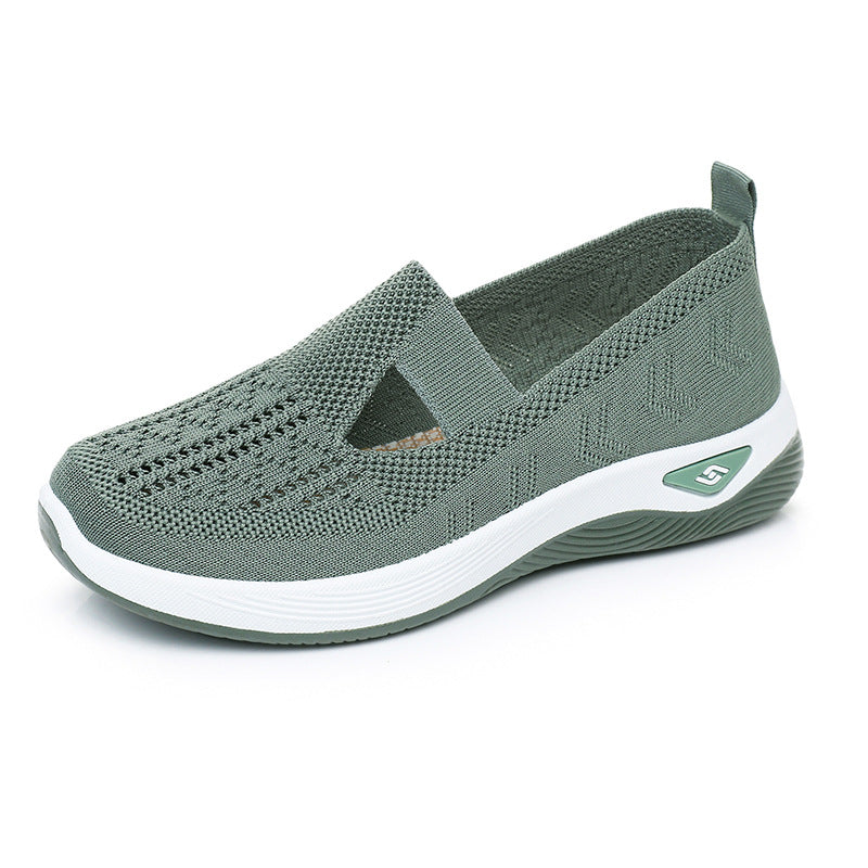 Orthopedic Shoes for Women,Women's Go Walking Slip on Foam Shoes Arch Support Woven Breathable Soft Sole Shoes