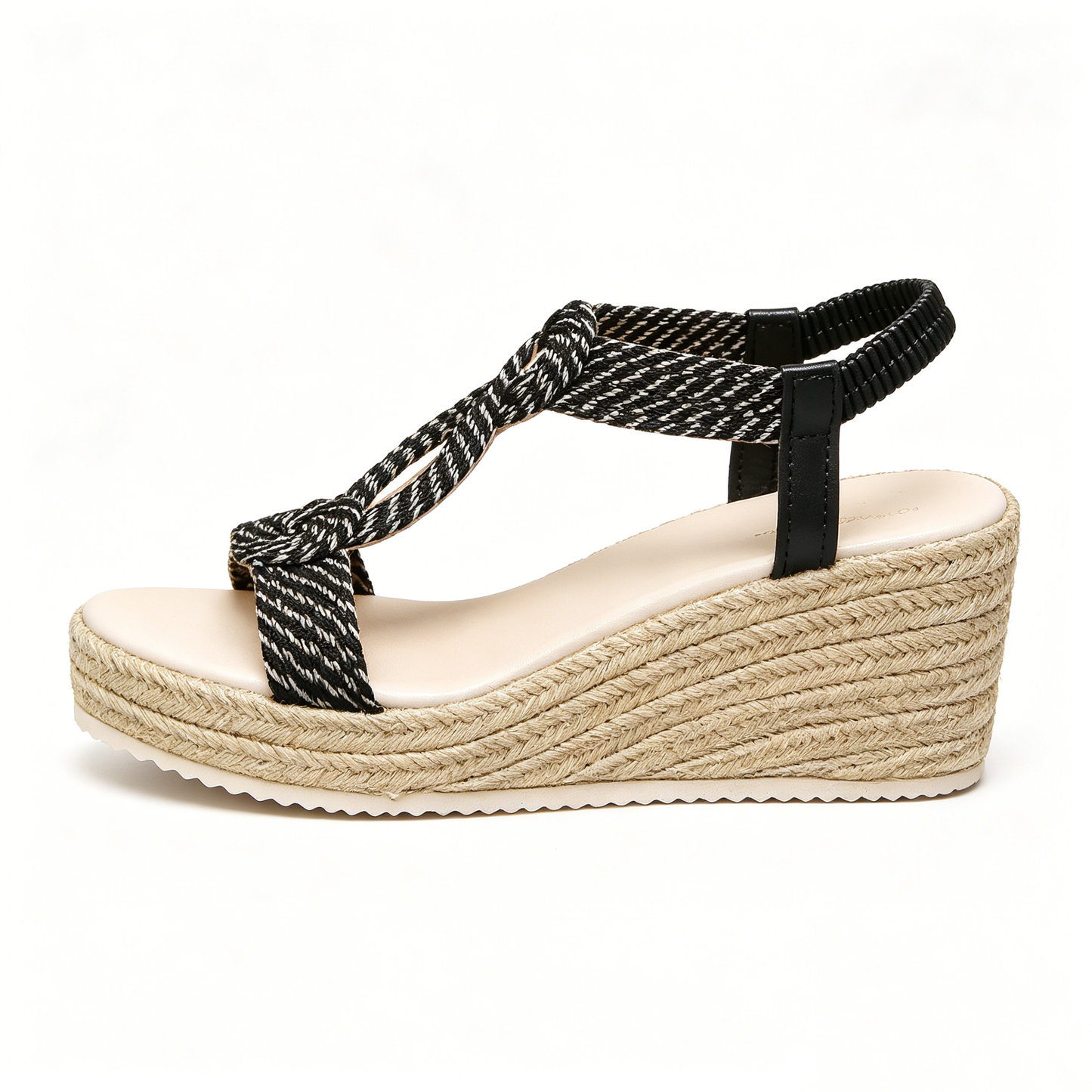 Vacation Essential Knotted Strap Platform Wedges, Lightweight Espadrille Sandals