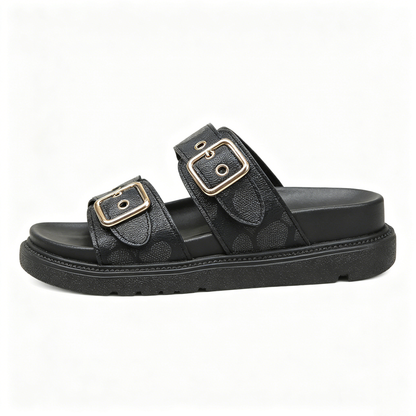 💝Summer Sale⭐❤Women's Summer One-Strap Double Buckle Thick-Soled Lightweight Outdoor Casual Slide Slippers