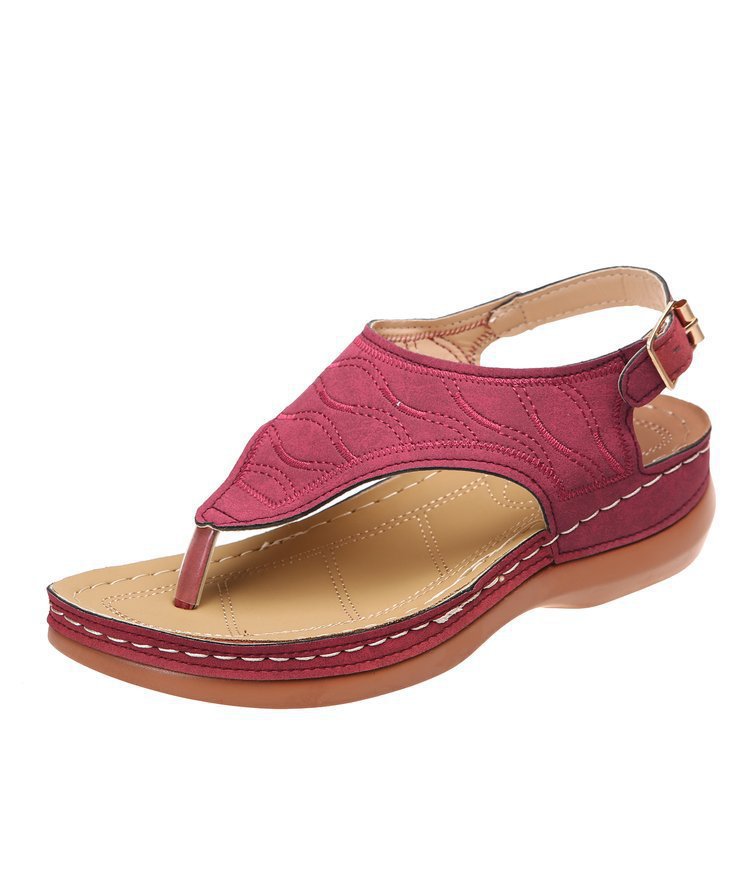 Comfortable Padded T-Strap Wedge Sandals for Beach & Casual Summer Outfit