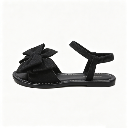 Cute Fabric Bow Elastic Back Strap Sandals for Beach & Casual Summer Outfit