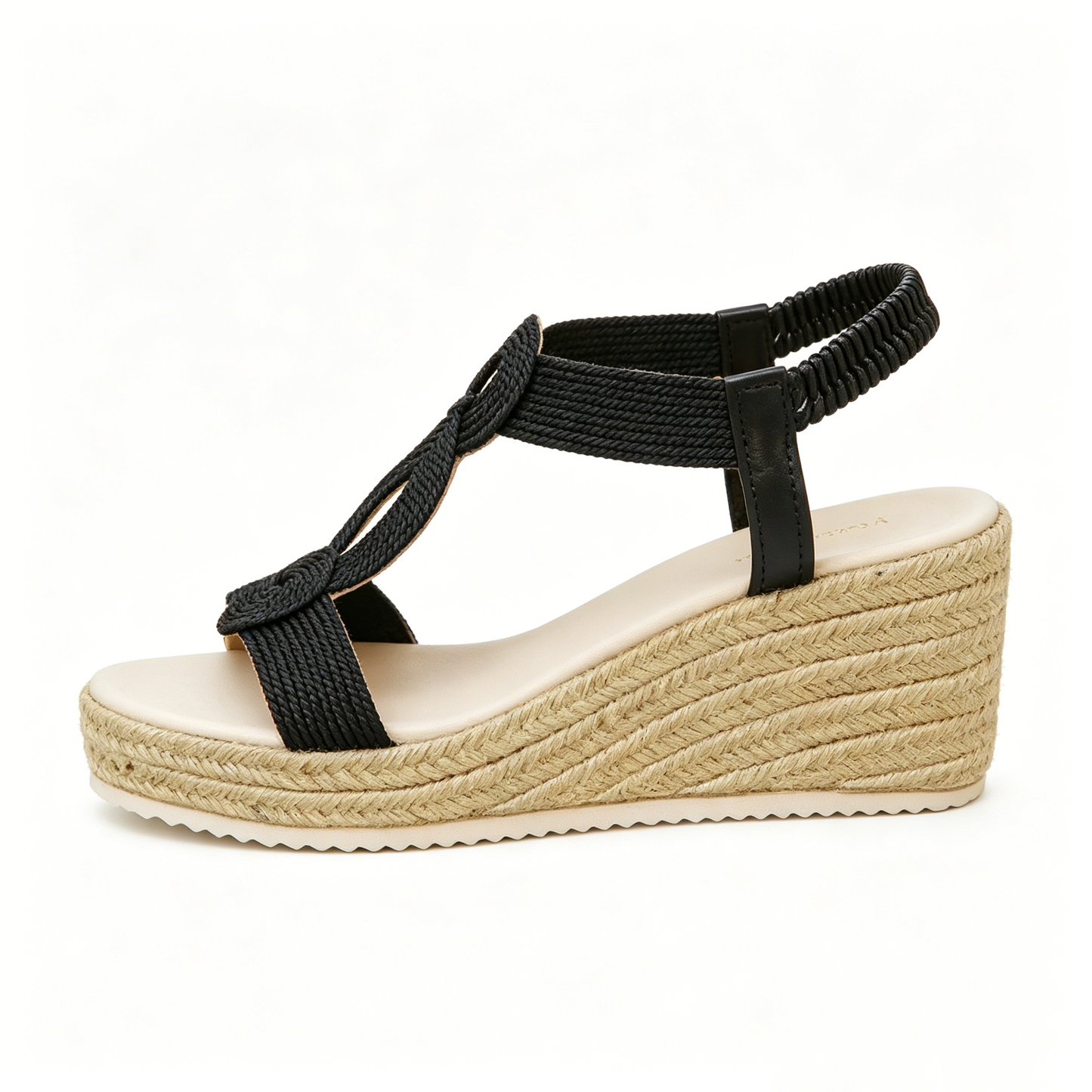 Vacation Essential Knotted Strap Platform Wedges, Lightweight Espadrille Sandals