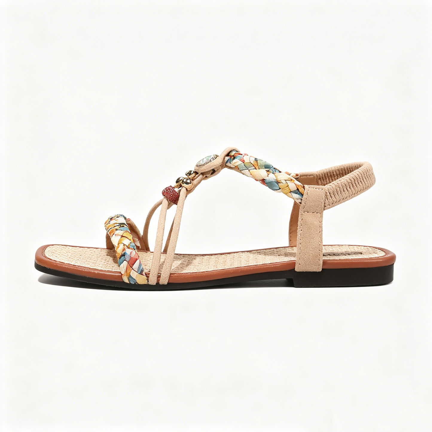 Bohemian Bead Decor Flat Sandals for Women Daily Outdoor & Beach Wear
