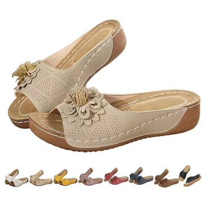 Comfortable Non-Slip Solid Color Open-Toe Wedge Sandals For Women, All Day Walking, Breathable & Lightweight