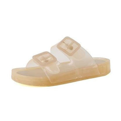 Summer Essential Jelly Slides | Trendy Transparent Buckle Sandals for Women