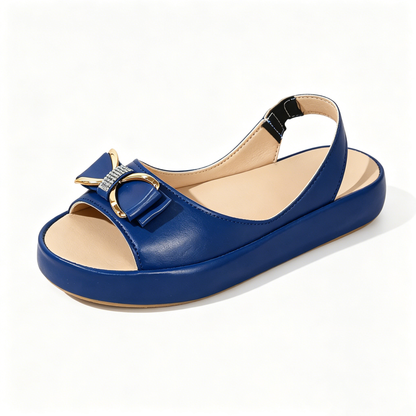 Sweet Rhinestone Bow Platform Sandals for Beach & Casual Summer Outfit