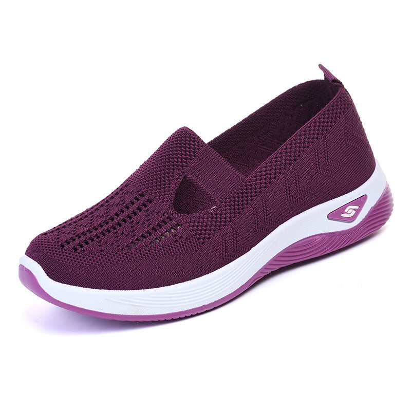 Orthopedic Shoes for Women,Women's Go Walking Slip on Foam Shoes Arch Support Woven Breathable Soft Sole Shoes