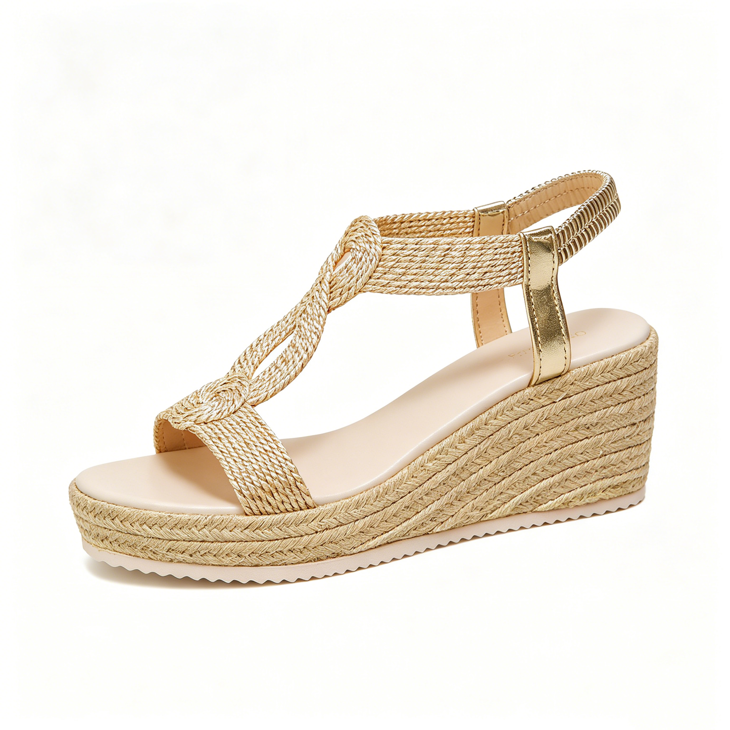 Vacation Essential Knotted Strap Platform Wedges, Lightweight Espadrille Sandals