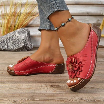 Comfortable Non-Slip Solid Color Open-Toe Wedge Sandals For Women, All Day Walking, Breathable & Lightweight