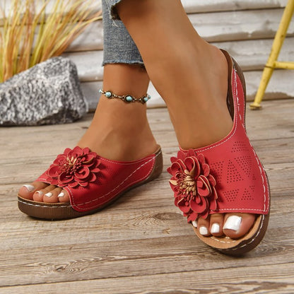 Comfortable Non-Slip Solid Color Open-Toe Wedge Sandals For Women, All Day Walking, Breathable & Lightweight