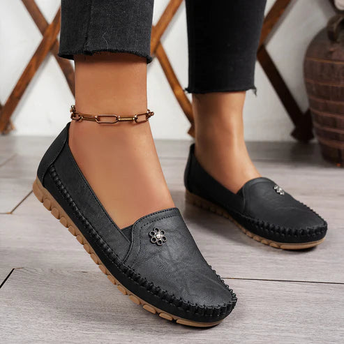 Stylish Orthopedic Leather Shoes - All-Day Comfort for Women