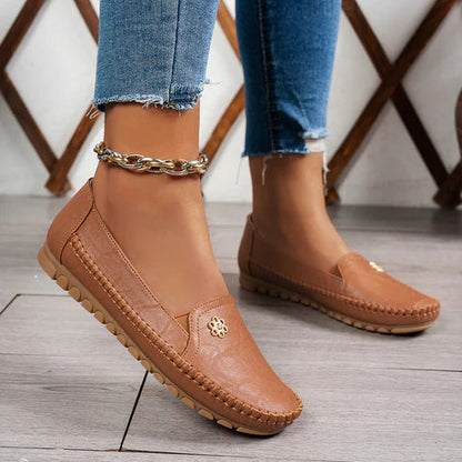 Stylish Orthopedic Leather Shoes - All-Day Comfort for Women