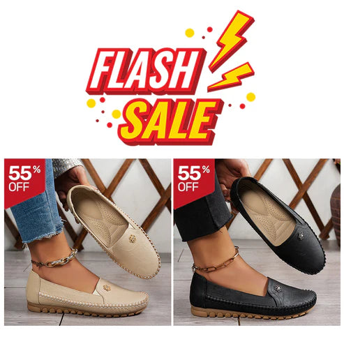 Stylish Orthopedic Leather Shoes - All-Day Comfort for Women