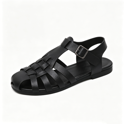 Classic Leather Weave Casual Flat Sandals Non Slip Outdoor Daily Footwear