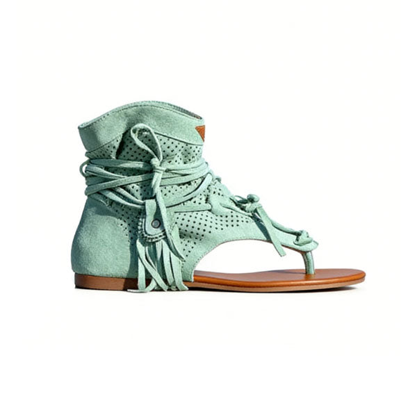 😍Last Day 50% OFF😍-Womens Back Strappy Retro Bohemian Tassel Sandals