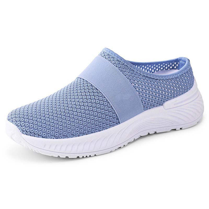 Summer Air Mesh Slip On Trainers | Comfort Open Back Casual Walking Footwear