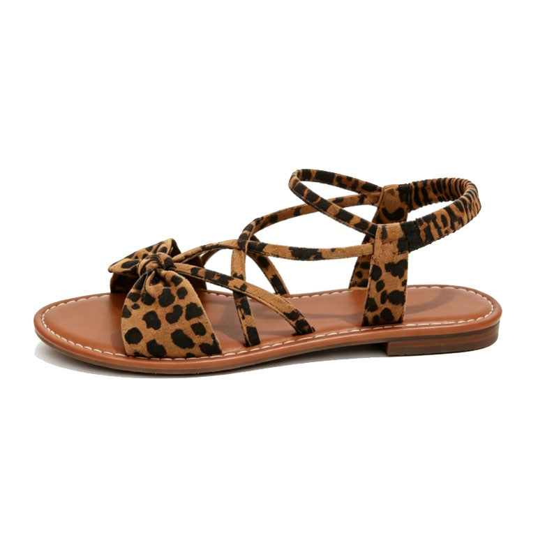Knot-Front Elastic Ankle Sandals – Easy Slip-On with Arch Support