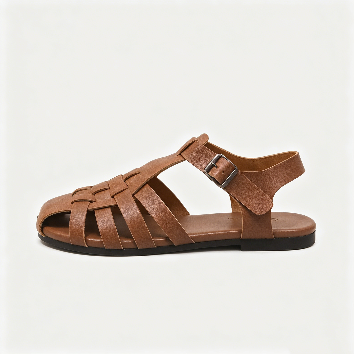 Classic Leather Weave Casual Flat Sandals Non Slip Outdoor Daily Footwear