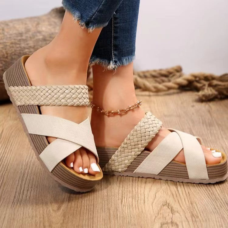 Braided Platform Beach Sandals – Lightweight & Ultra Comfortable