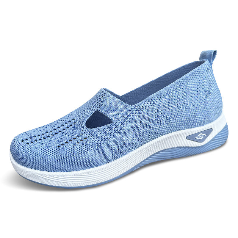 Orthopedic Shoes for Women,Women's Go Walking Slip on Foam Shoes Arch Support Woven Breathable Soft Sole Shoes