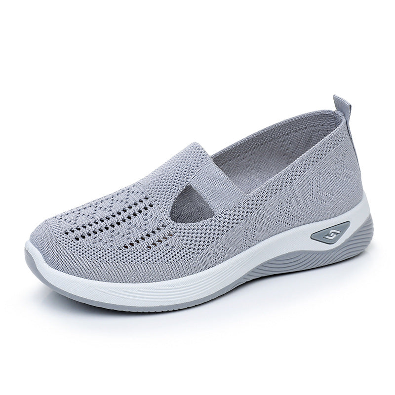 Orthopedic Shoes for Women,Women's Go Walking Slip on Foam Shoes Arch Support Woven Breathable Soft Sole Shoes