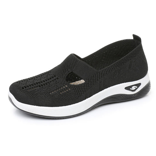 Orthopedic Shoes for Women,Women's Go Walking Slip on Foam Shoes Arch Support Woven Breathable Soft Sole Shoes