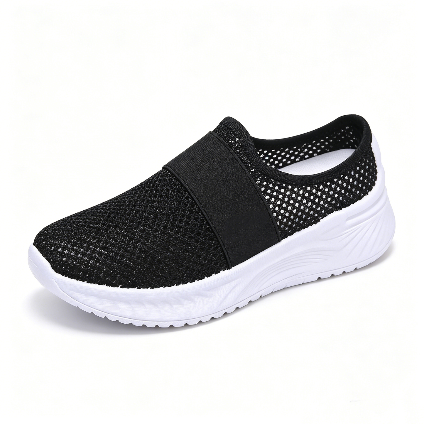 Summer Air Mesh Slip On Trainers | Comfort Open Back Casual Walking Footwear