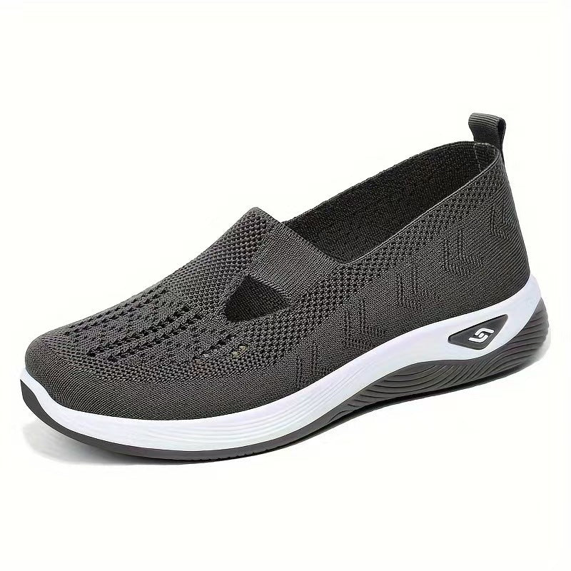 Orthopedic Shoes for Women,Women's Go Walking Slip on Foam Shoes Arch Support Woven Breathable Soft Sole Shoes