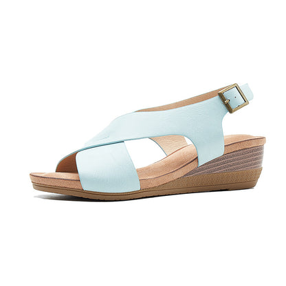 (⏳NOW ON: 70% OFF Sale! 🔥)-Women's Arch Support Casual Platform Ankle Strap Leather Sandals